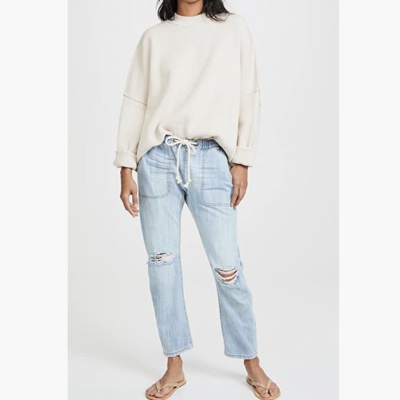 One Teaspoon Shabbies Drawstring Boyfriend Jeans size XS Hustler Color - Picture 5 of 11